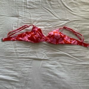 Wild Fable Women’s XS Orange/Pink Tropical Shirred Underwire Bikini Top